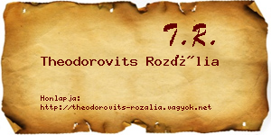 Theodorovits Rozália névjegykártya